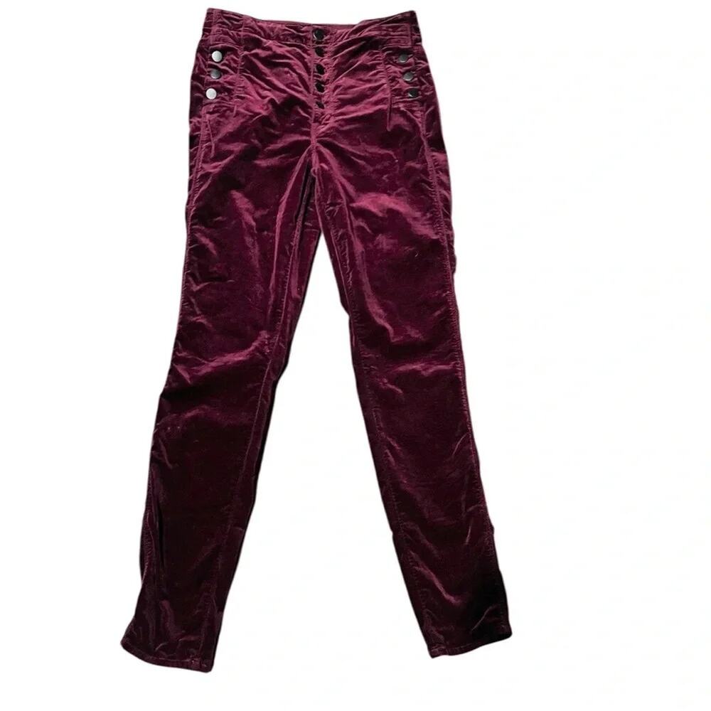 J Brand Natasha Super Skinny Velvet Jeans in Deep Mulberry Size 28 - Picture 15 of 15